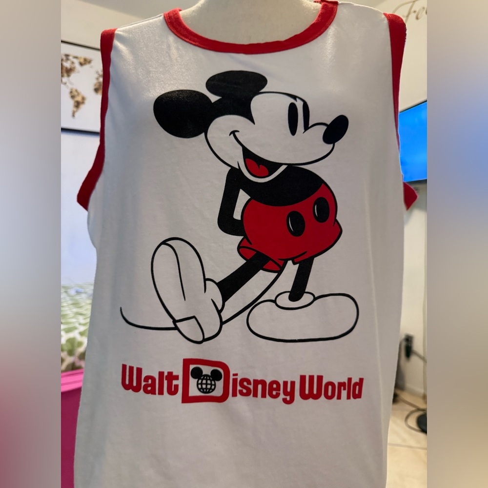 Disney Mickey Mouse Red and White Tank Top